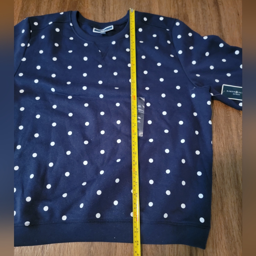 Karen Scott Dot Print Sweatshirt - XL - Picture 12 of 12